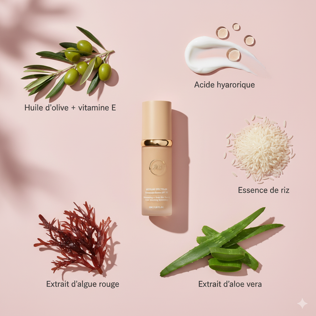 Ingrédients Ayah Beauty avec fond de teint